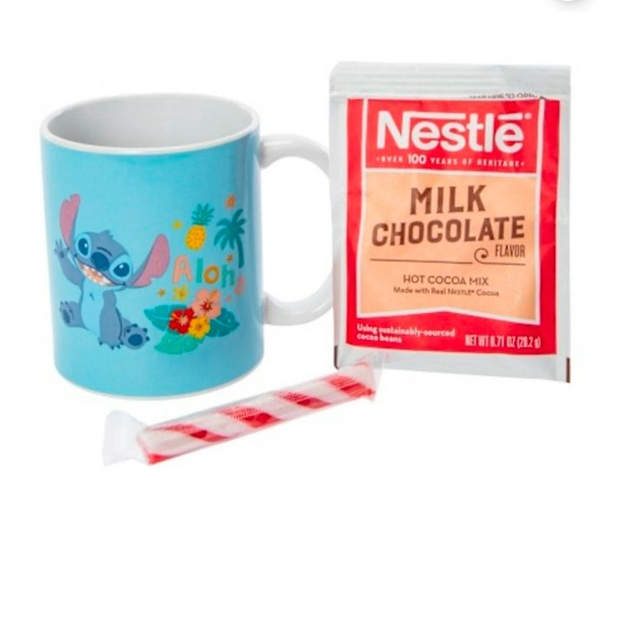 Disney Stitch Hot Cocoa Gift Set Mug Candy Stirrer‎ Nestlé Milk Chocolate